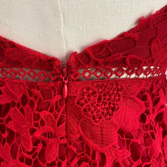 Urban Outfitters Sexy Red Lace High Neck Mini Dress Size M - Picture 13 of 14